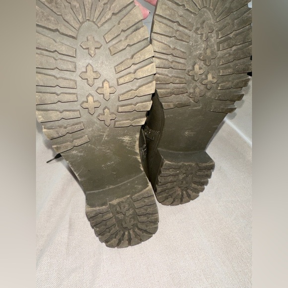 Army Green Combat Boots - Lace Front/Side Zip - Penn 8WW - Picture 8 of 11